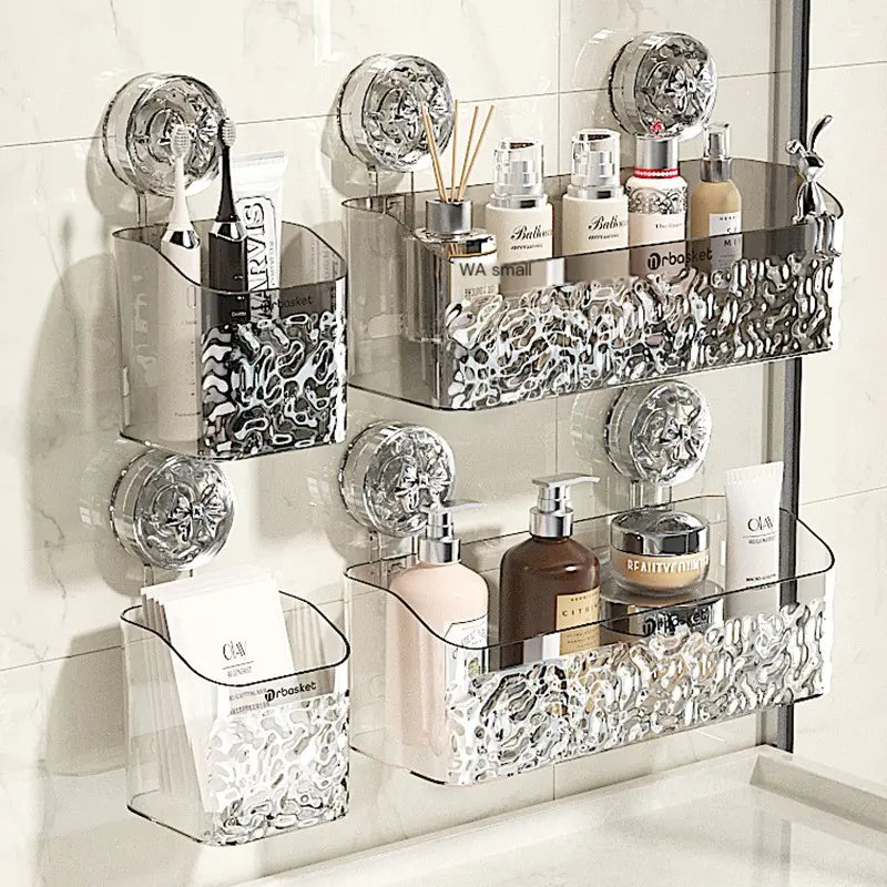 Bathroom Suction Shelf for Towels and Toiletries