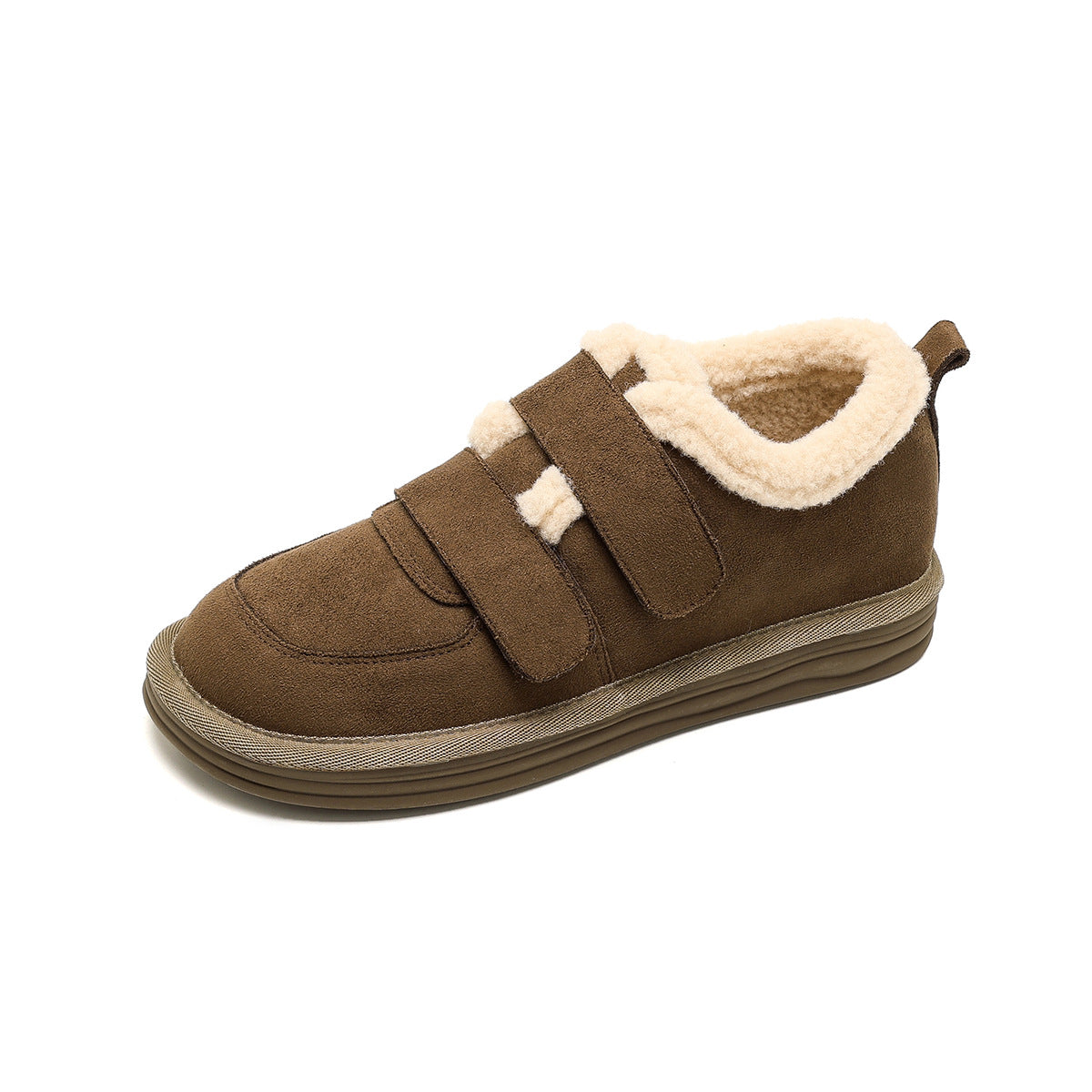 Thick-Soled Snow Boots For Women Winter Velcro Fleece-Lined Shoes Maillard Plush Cotton Shoes