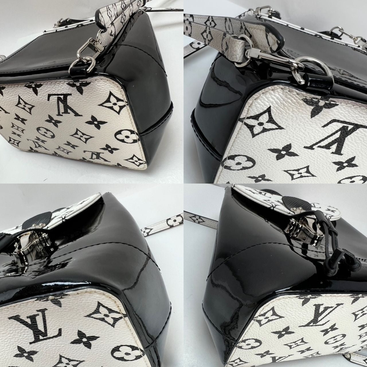 LOUIS VUITTON Hot Springs Backpack White Monogram and Patent Leather