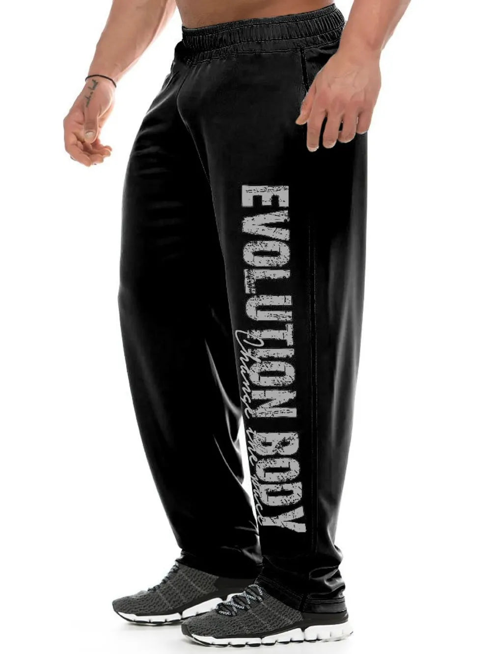 Pantalones deportivos para hombre con cintura elástica y letras