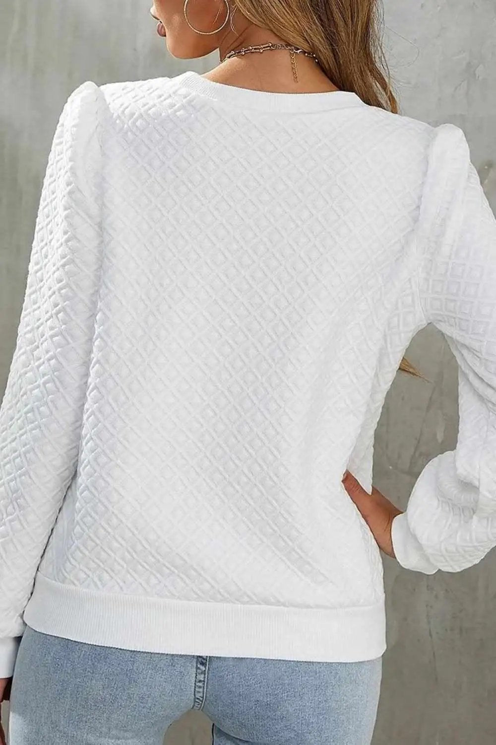Trendsi Women's Textured Long Sleeve Top — Flattering Fit For Everyday Wear