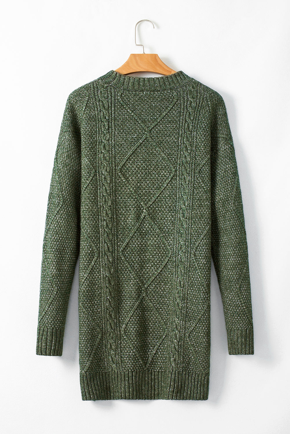 Vestido de punto de cable holgado con hombros caídos Parchment Twist