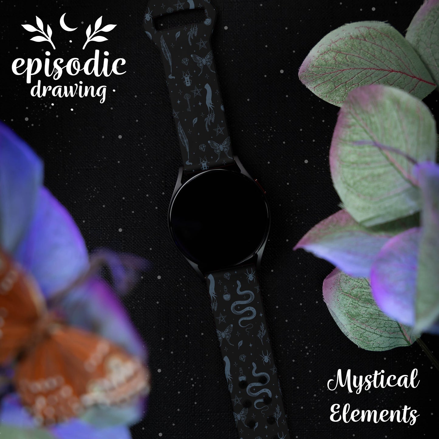 Episodic Drawing Enchanted Collection HD  Watchband for Samsung, Garmin, Fossil, and More