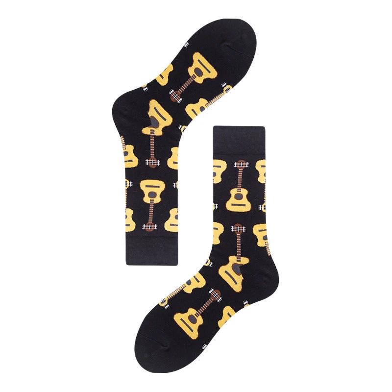 Men's  Colorful Guitar Cotton Socks