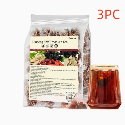 Ginseng Five-Treasure Tea Health-Preserving Tea Mens Kidney Tea