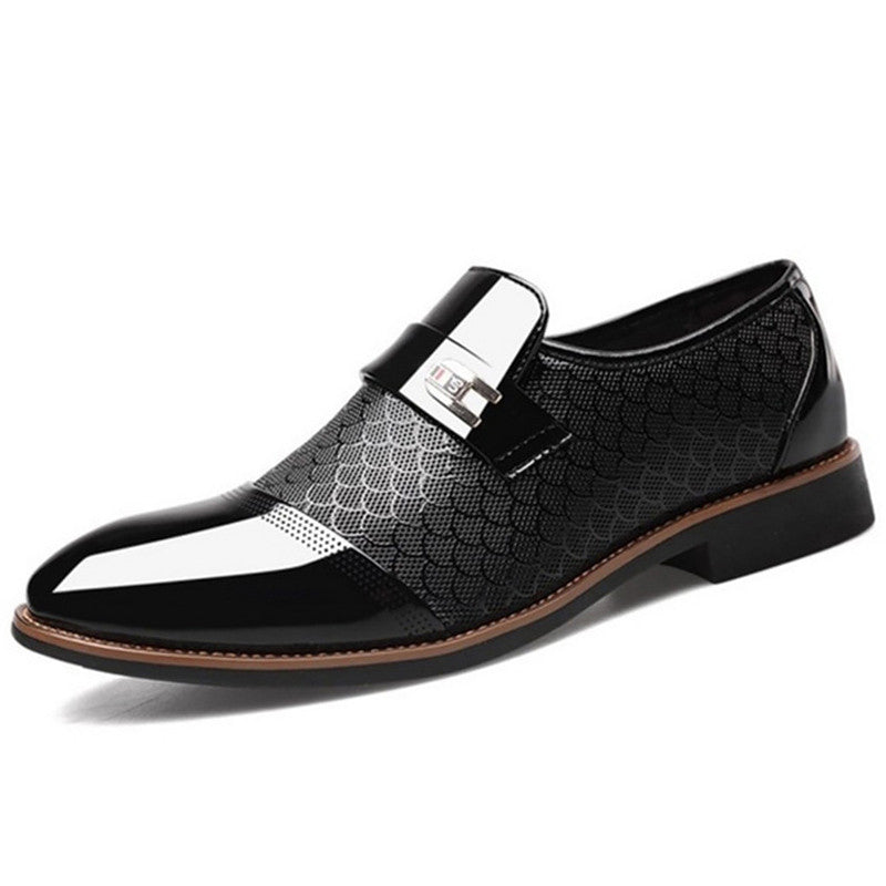 Textured Buckle Dress Shoes