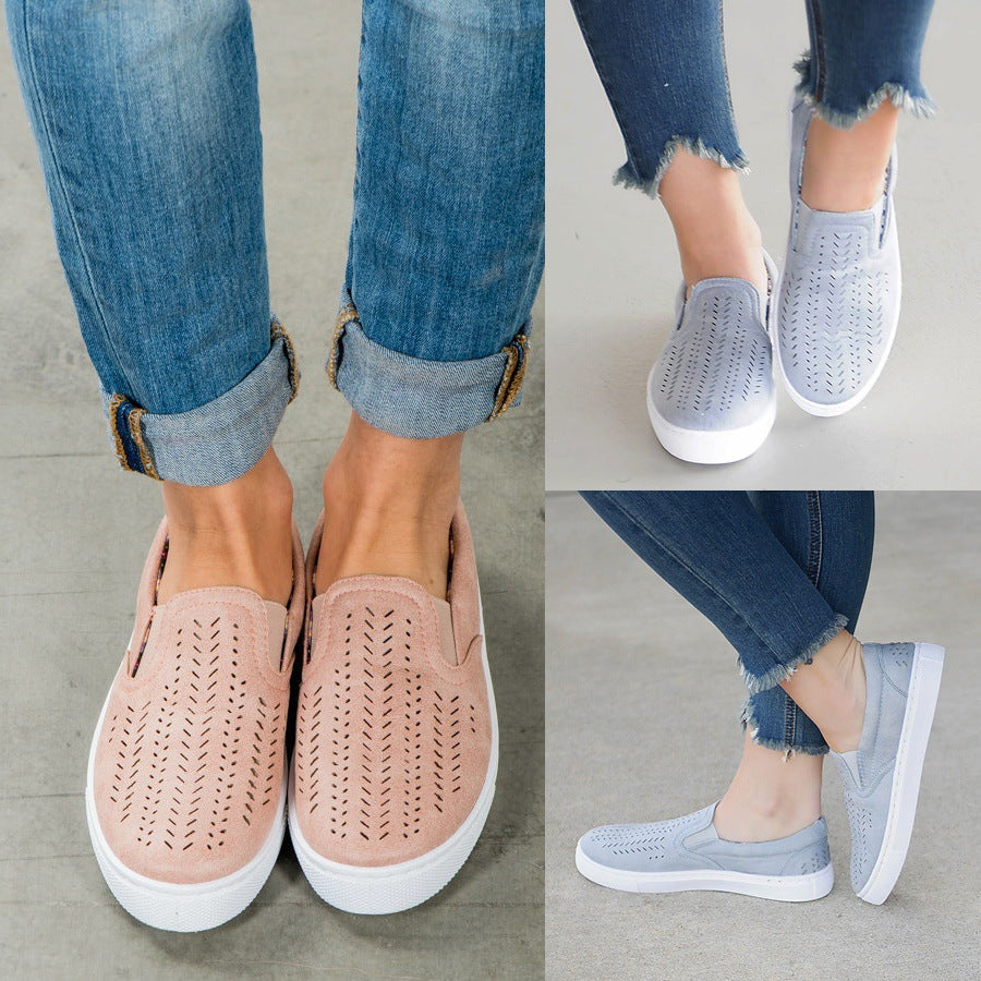 Openwork canvas shoes
