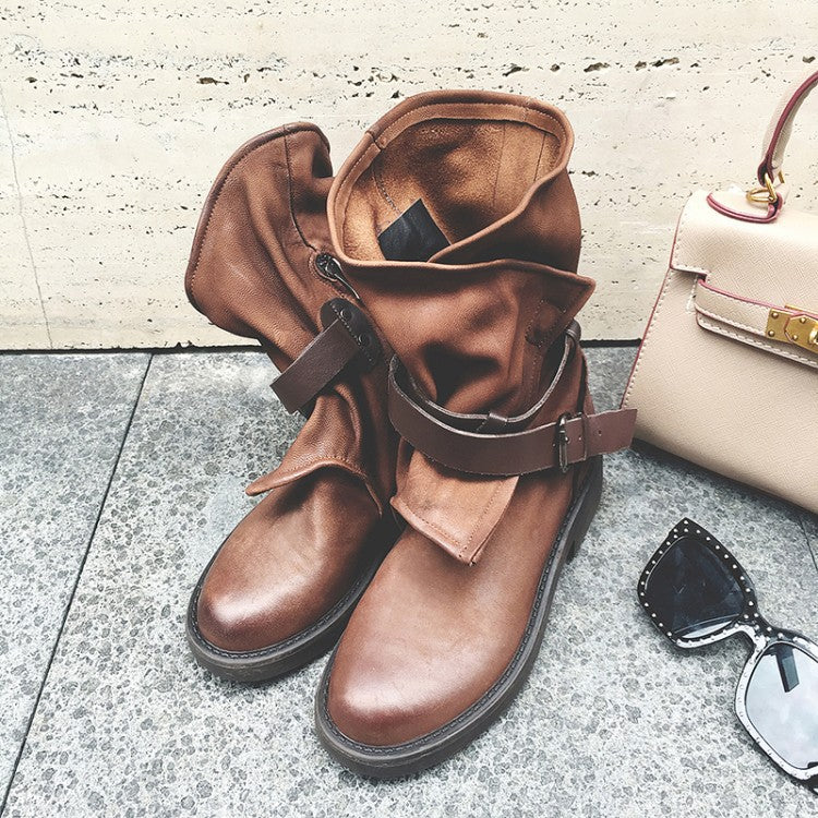 Round-Toe Buckle Shoes