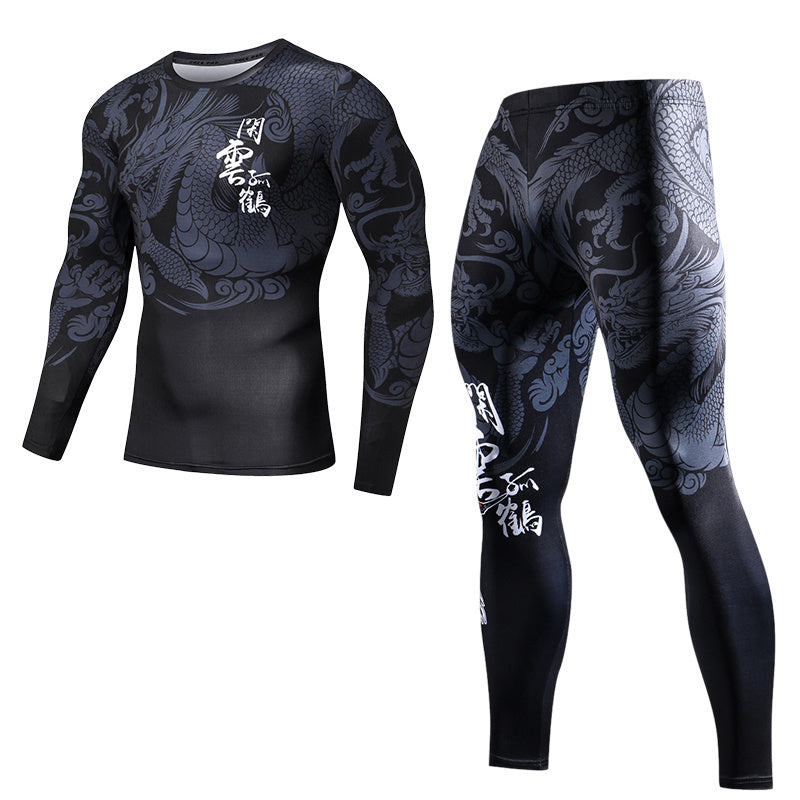 Traje de fitness de secado rápido y absorbente de sudor para hombres