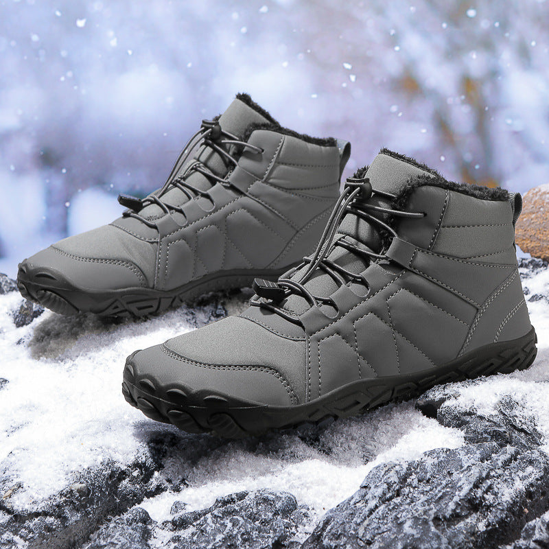 Men's Snow Boots Barefoot With Thick Fleece