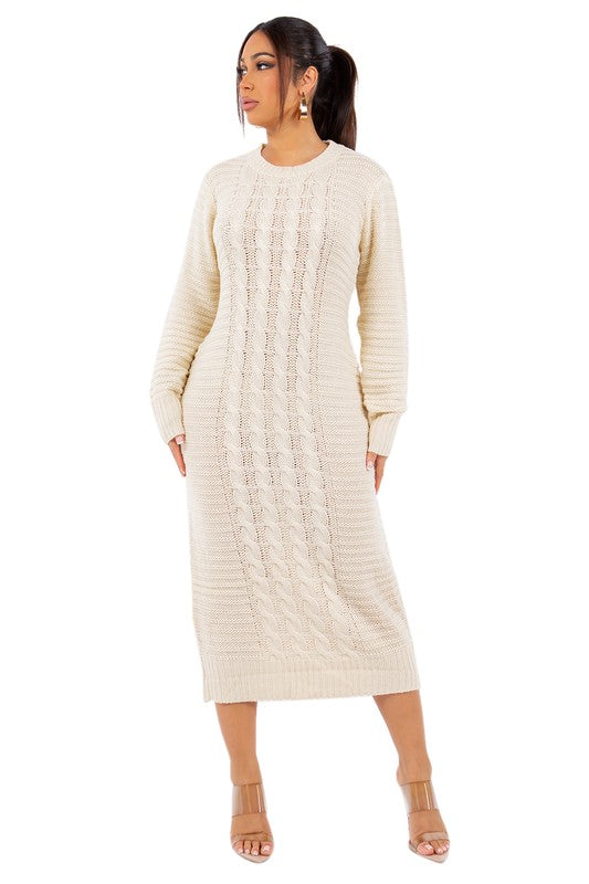 WOMEN FASHION LONG MAXI SWEATER DRESS