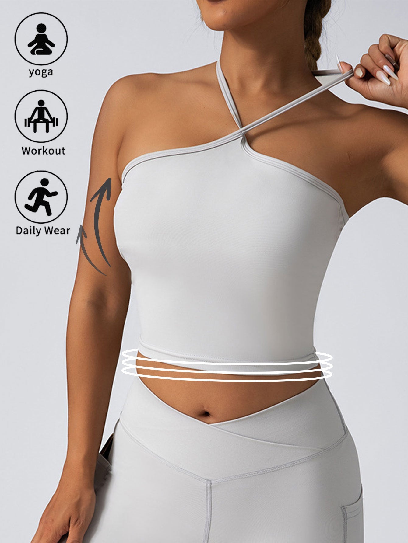 Top Corto con Almohadillas Incorporadas Sujetadores Deportivos para Mujer