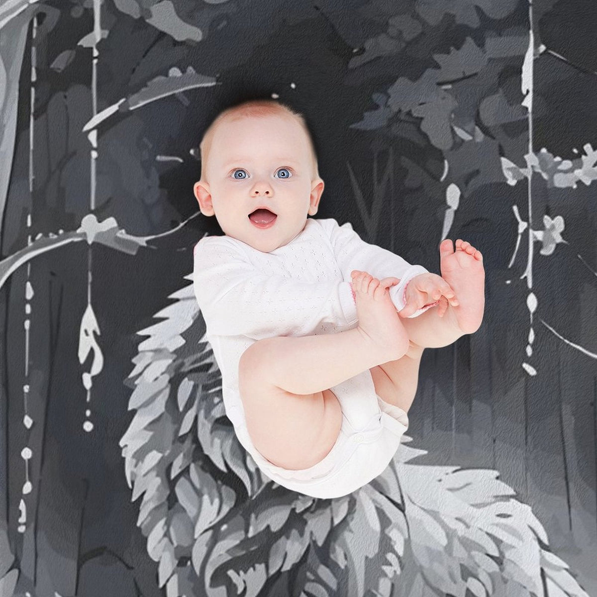Ethereal Wolf in the Moonlight Flannel Throw Blanket for Bedroom - 30" × 40"