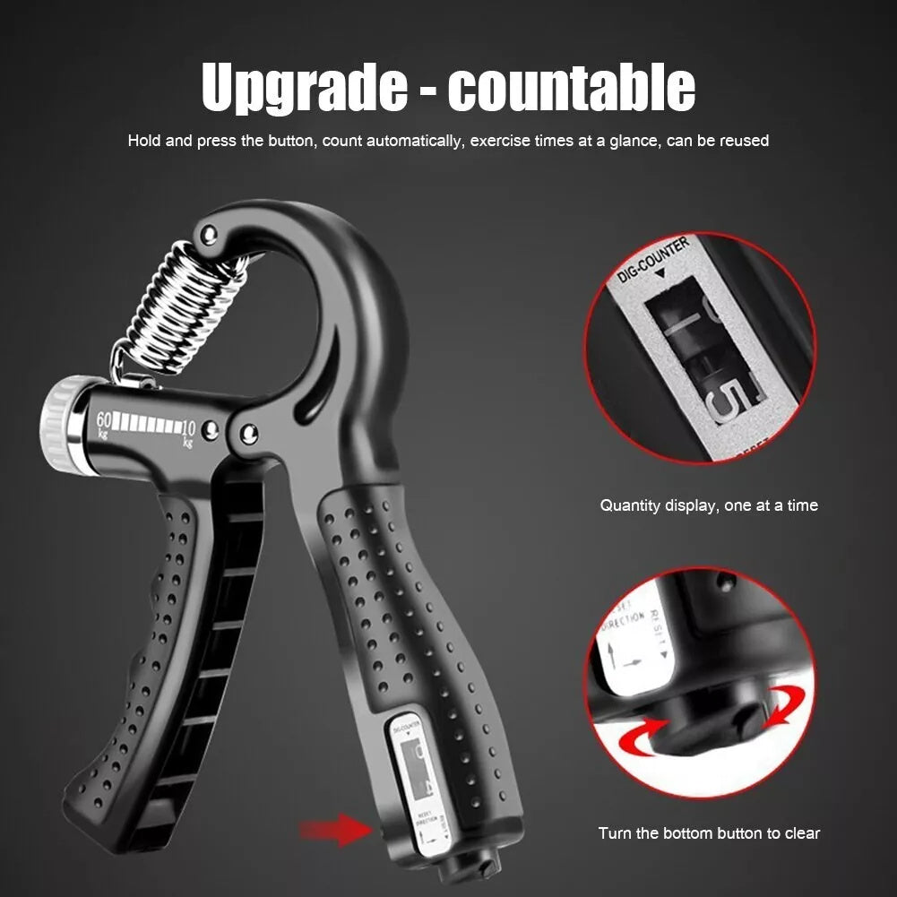 Entrenador de fuerza de agarre de mano profesional de un solo paquete, equipo de fitness para rehabilitación de dedos de músculos del brazo de espuma de fibra de carbono, entrenador de fuerza de agarre de mano, ejercitador de gimnasio ajustable