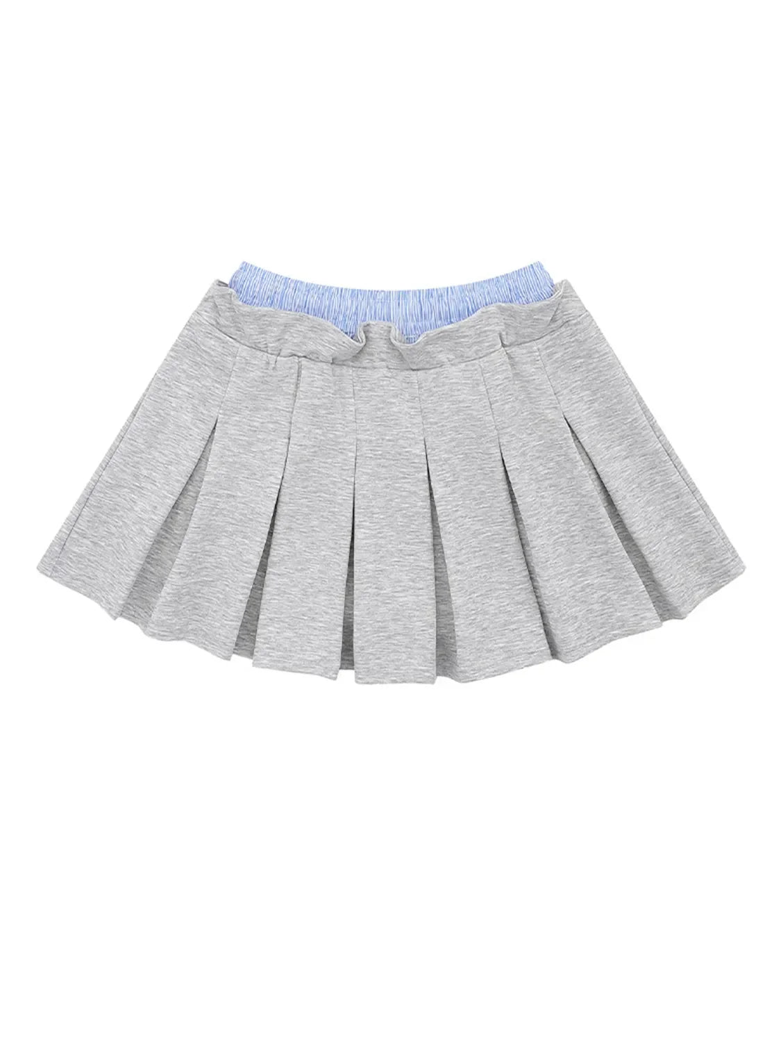 Drawstring Pleated Mini Skirt