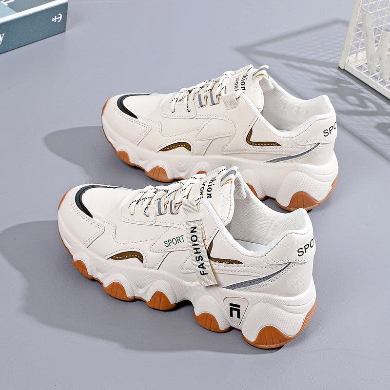 Breathable Sneakers With Thick Insoles For Women Students Running