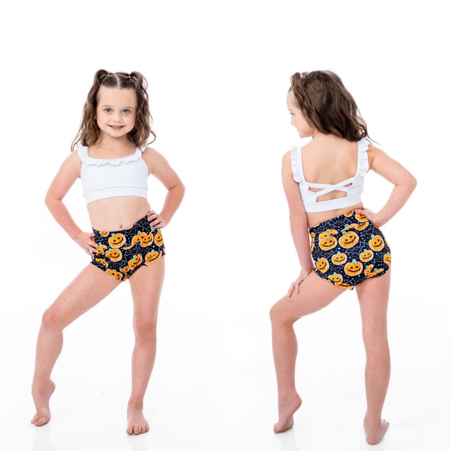 Pumpkin & Bats Halloween Classic 2PC Set - White