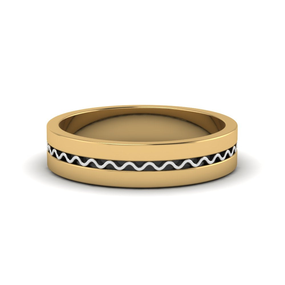 Mens Wave Comfort Fit Wedding Ring