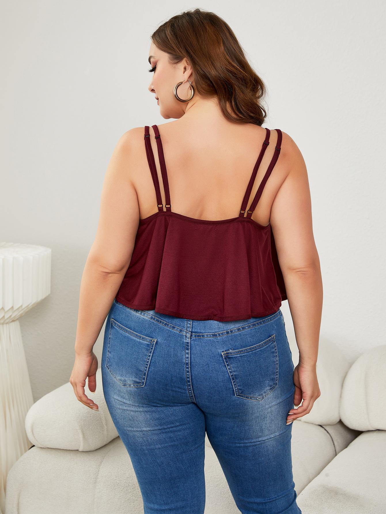 Camisola de tirantes dobles con cuello redondo para tallas grandes. Ver tabla de tallas en "más detalles"