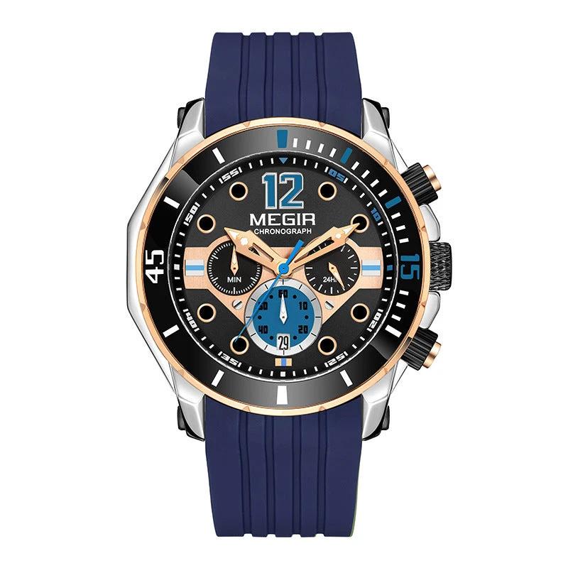 Multifunctional Timing Luminous Waterproof Silicone Sports Watch For Men