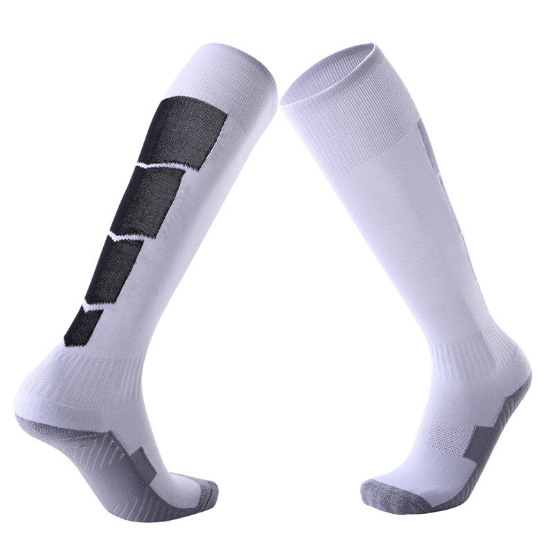 Cross-border Long-tube Sports Socks Thickened Non-slip Towel Bottom Mens Football Training Socks Sweat-absorbent Breathable Professional Football Socks