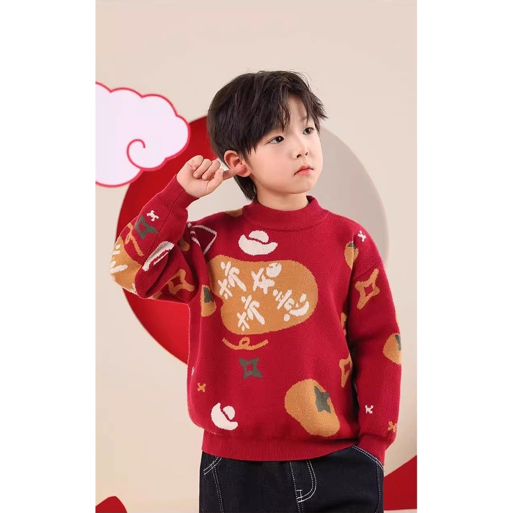 Autumn And Winter Clothing New Baby Red Sweater