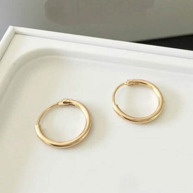 18K Gold Endless Hoop Earrings