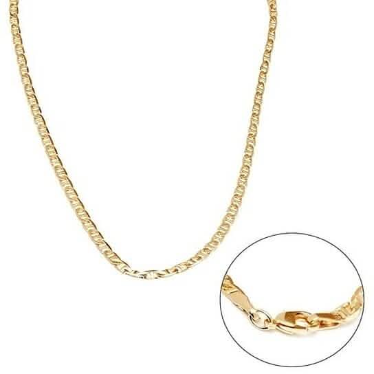 18k Yellow Gold Filled 24"Mariner Link Chain Unisex