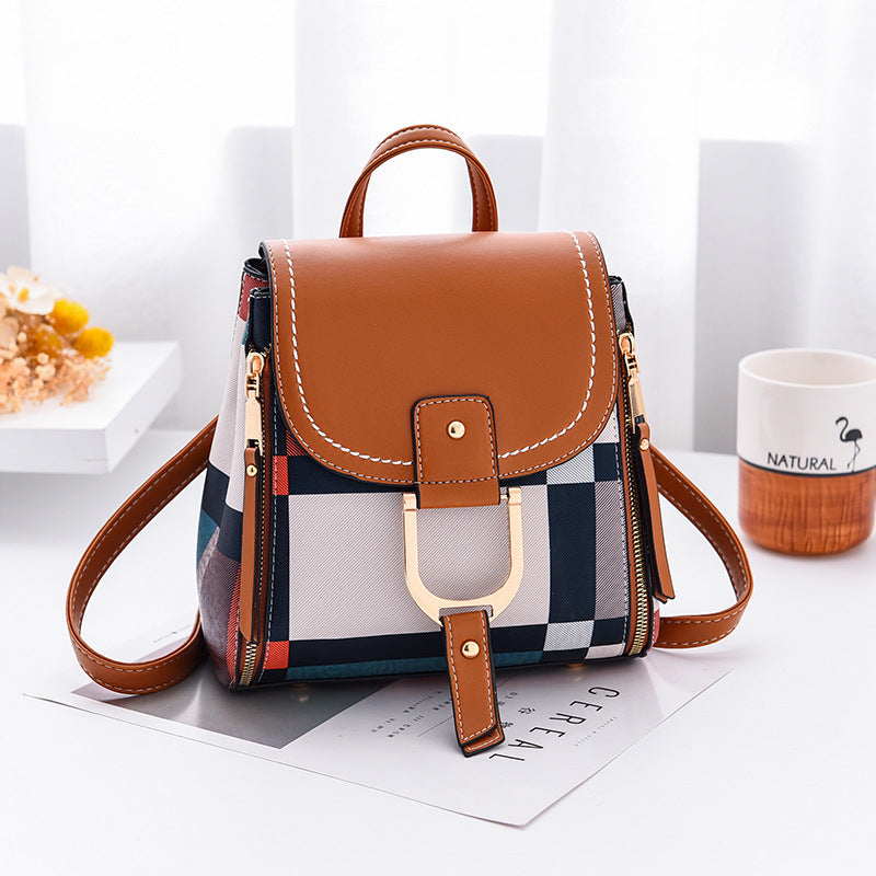 Women's PU Plaid Crossbody Bag