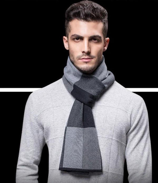 Men's Wool Plaid Scarf