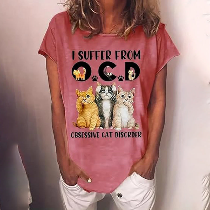 Camiseta con gráfico de gato bonito