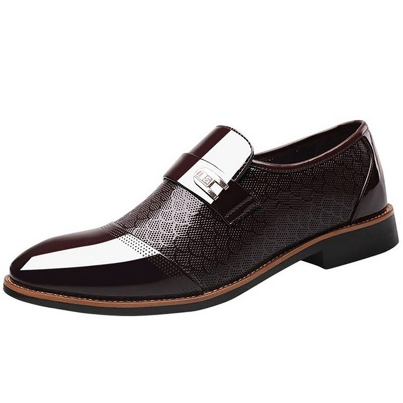 Textured Buckle Dress Shoes