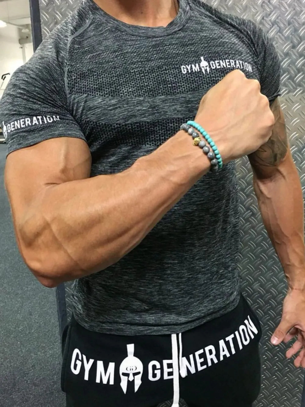 Camiseta de manga corta y cuello redondo de talla grande para hombre