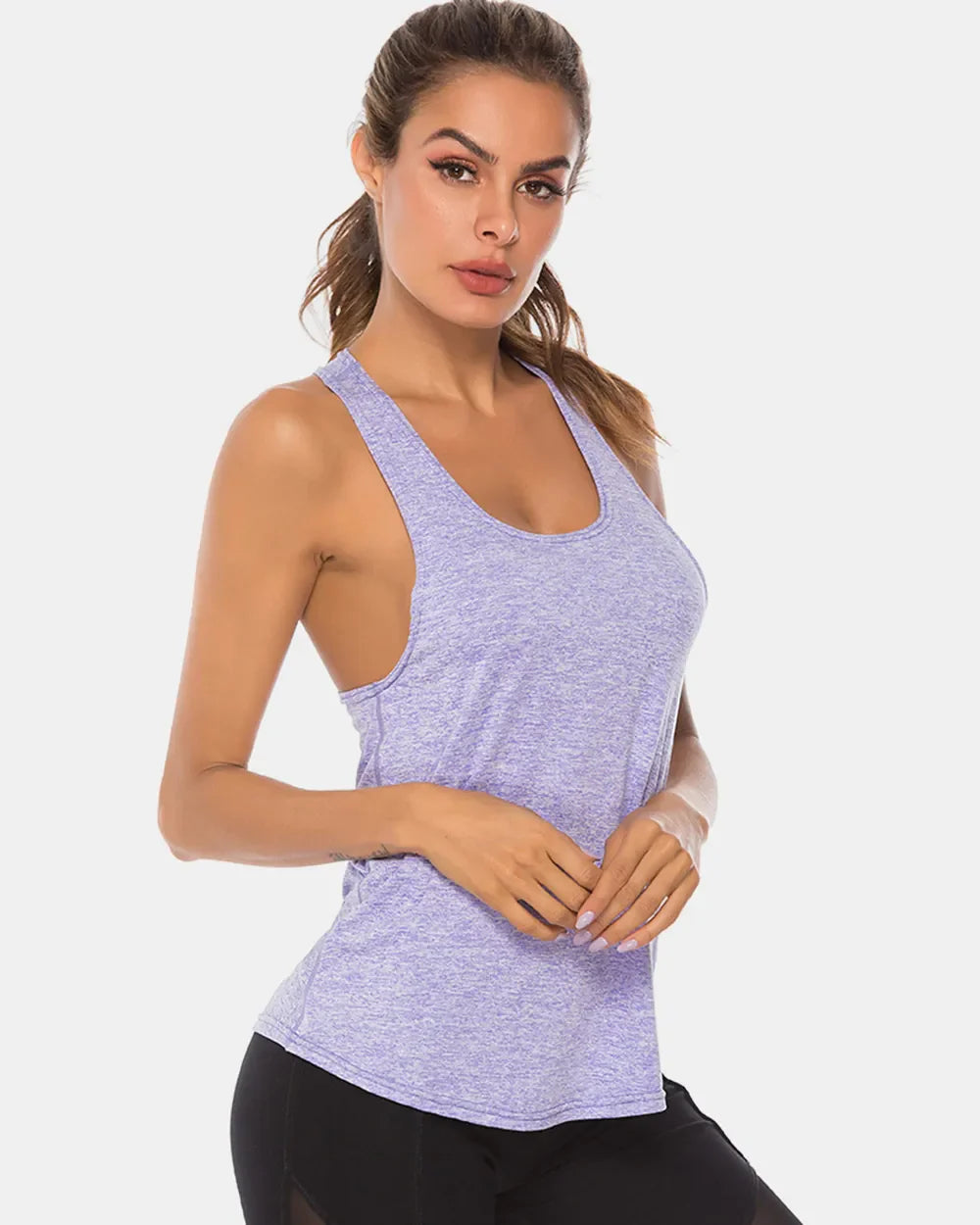 Camiseta sin mangas deportiva de tirantes anchos y cuello redondo de talla grande