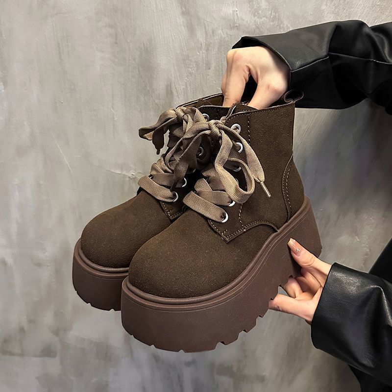 Botines de Mujer con Suela Gruesa y Cordones – Estilo Vintage