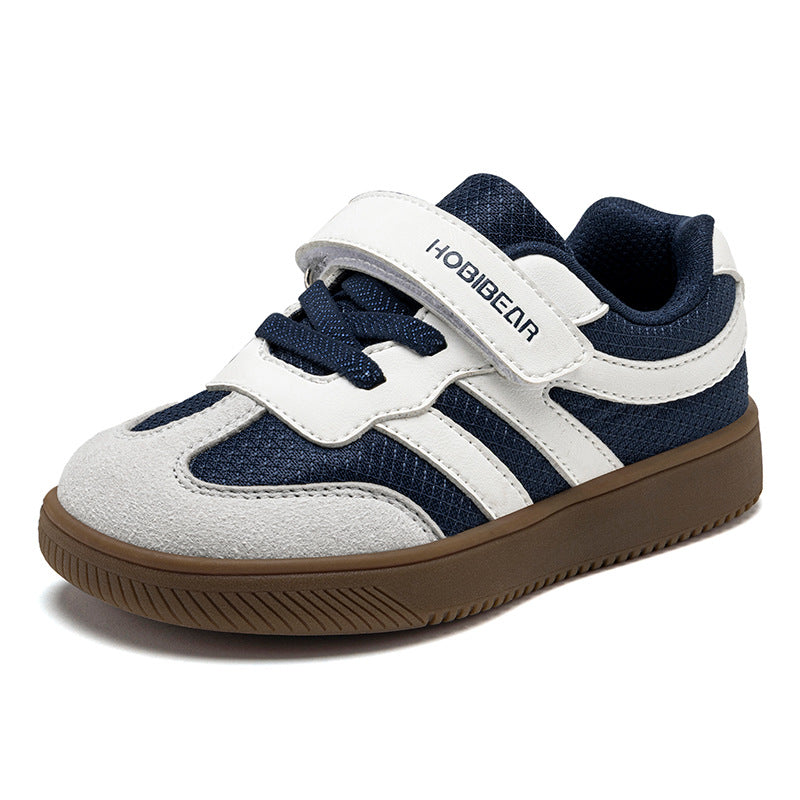 Kids Retro Wide-toe Casual Velcro Sneakers