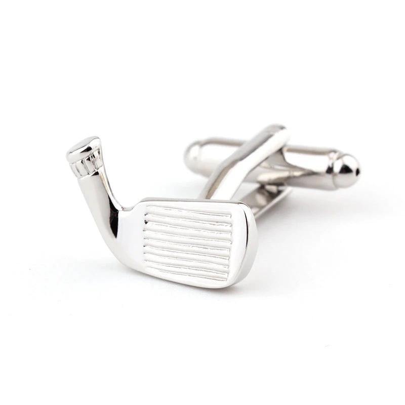 Golf Racket Shape Plain Metal Men's Cufflinks