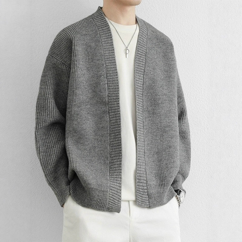 Retro-style Loose-fit Casual Chic Versatile Knit Sweater Cardigan