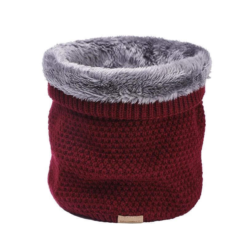 Men's Knitted Velvet Padded Neck Protection Scarf