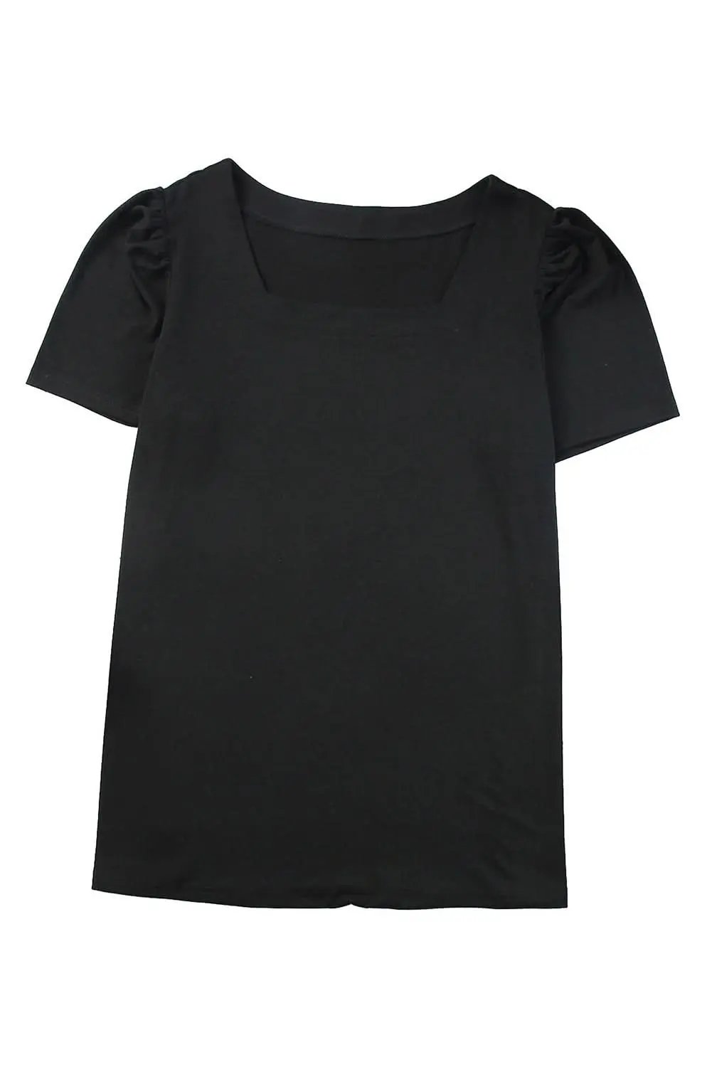 Plus Size Puff Sleeve Top Black | Love Salve