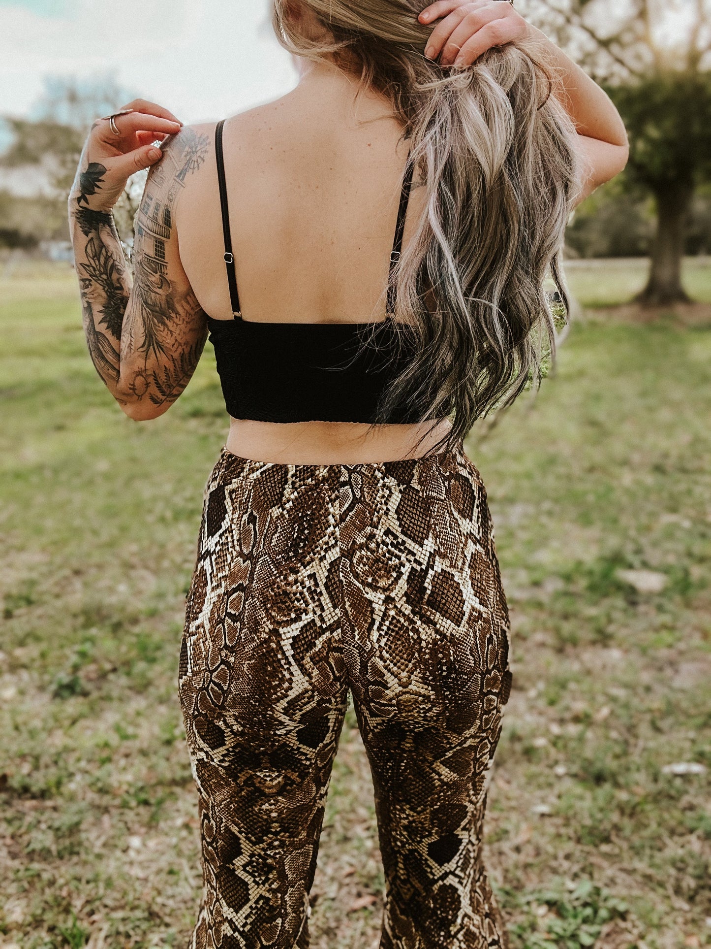 Floral Textured Padded Bralette - Black