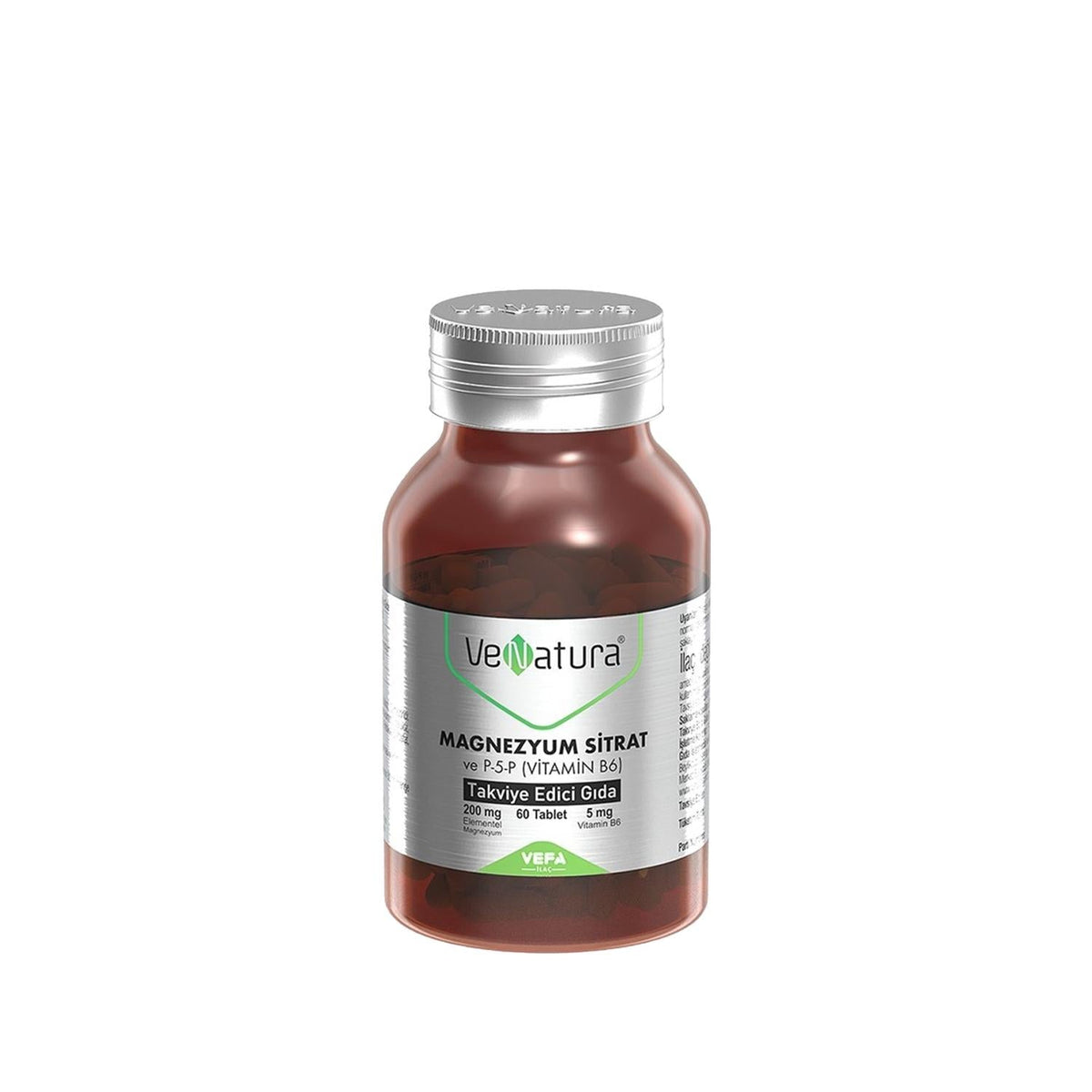 VeNatura Magnesium Citrate Vitamin B6 Supplement - Supports Muscle Function & Energy Production - 60 Tablets