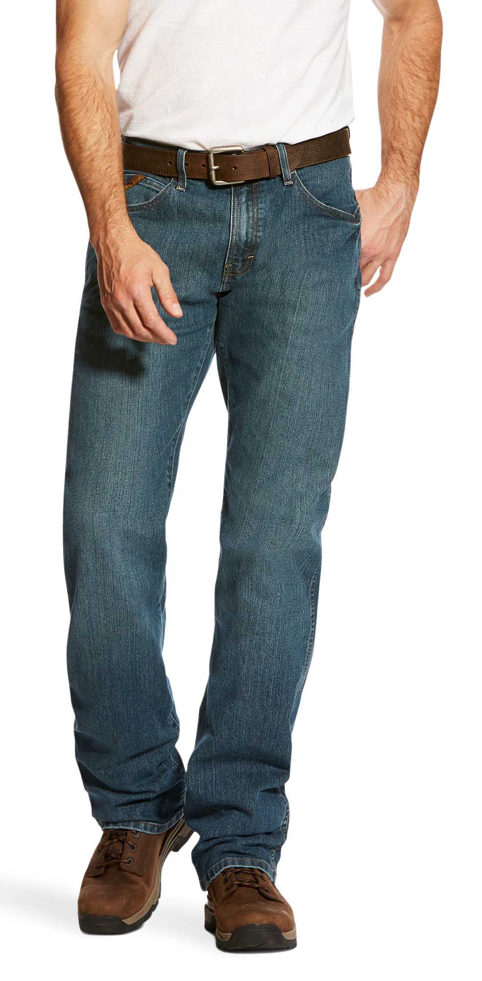 Ariat Jeans Rebar M4 Relajados DuraStretch de Hombre Corte Bota Básico