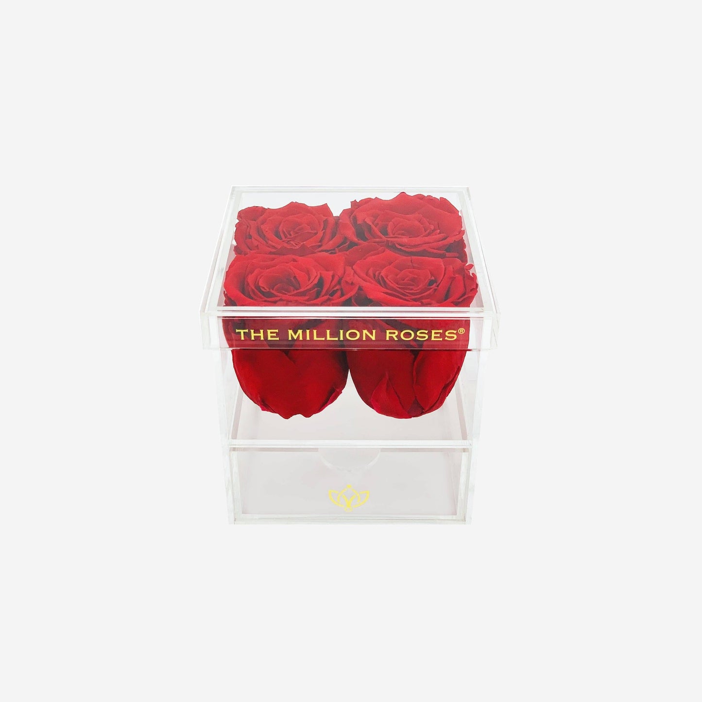 Caja Acrílica de 4 Cajones | Rosas Rojas