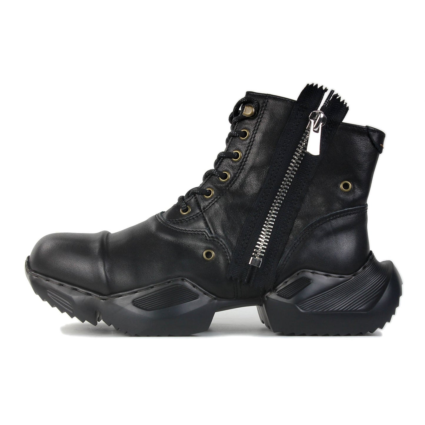 Botas de moto de cuero atléticas para hombre OS-5008-S-8-Clásico-Negro