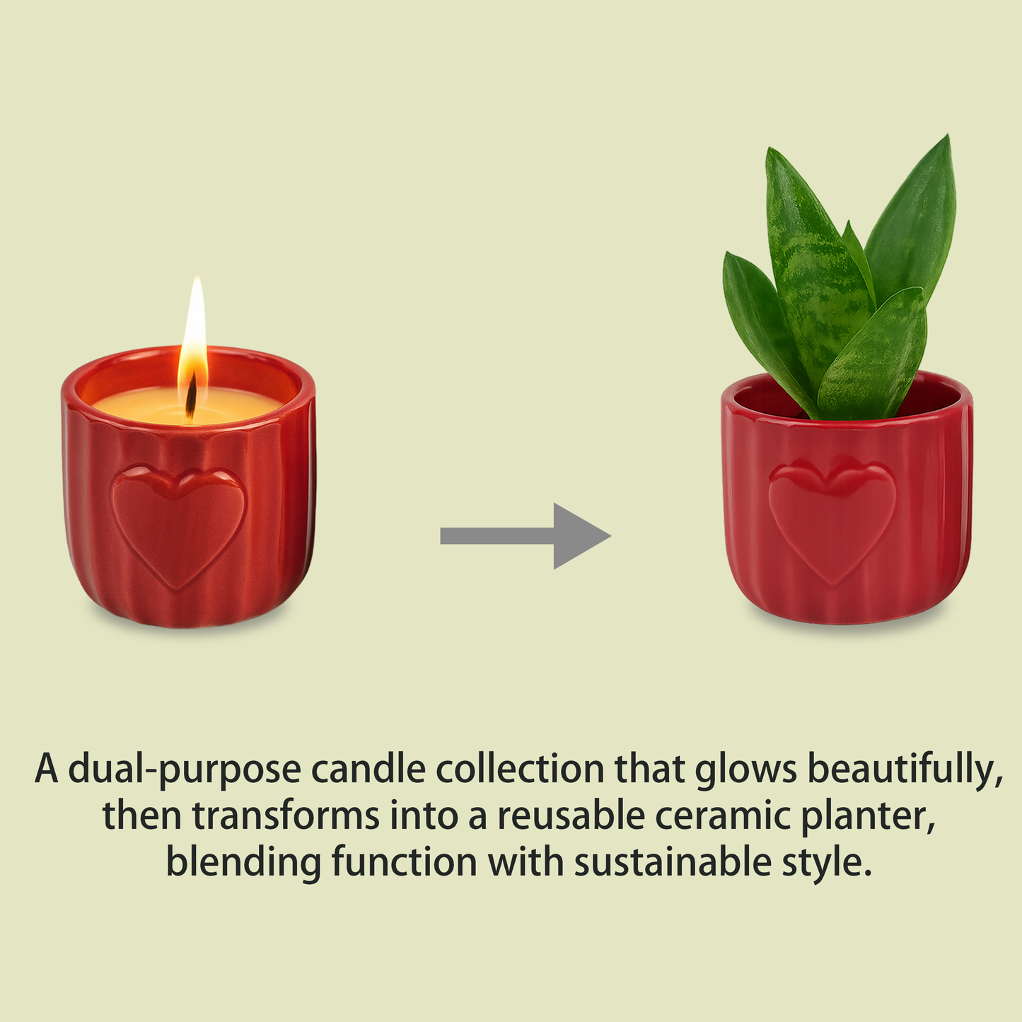 Heart Embossed Ceramic Candle Holder Set – 2-Piece Romantic Candles