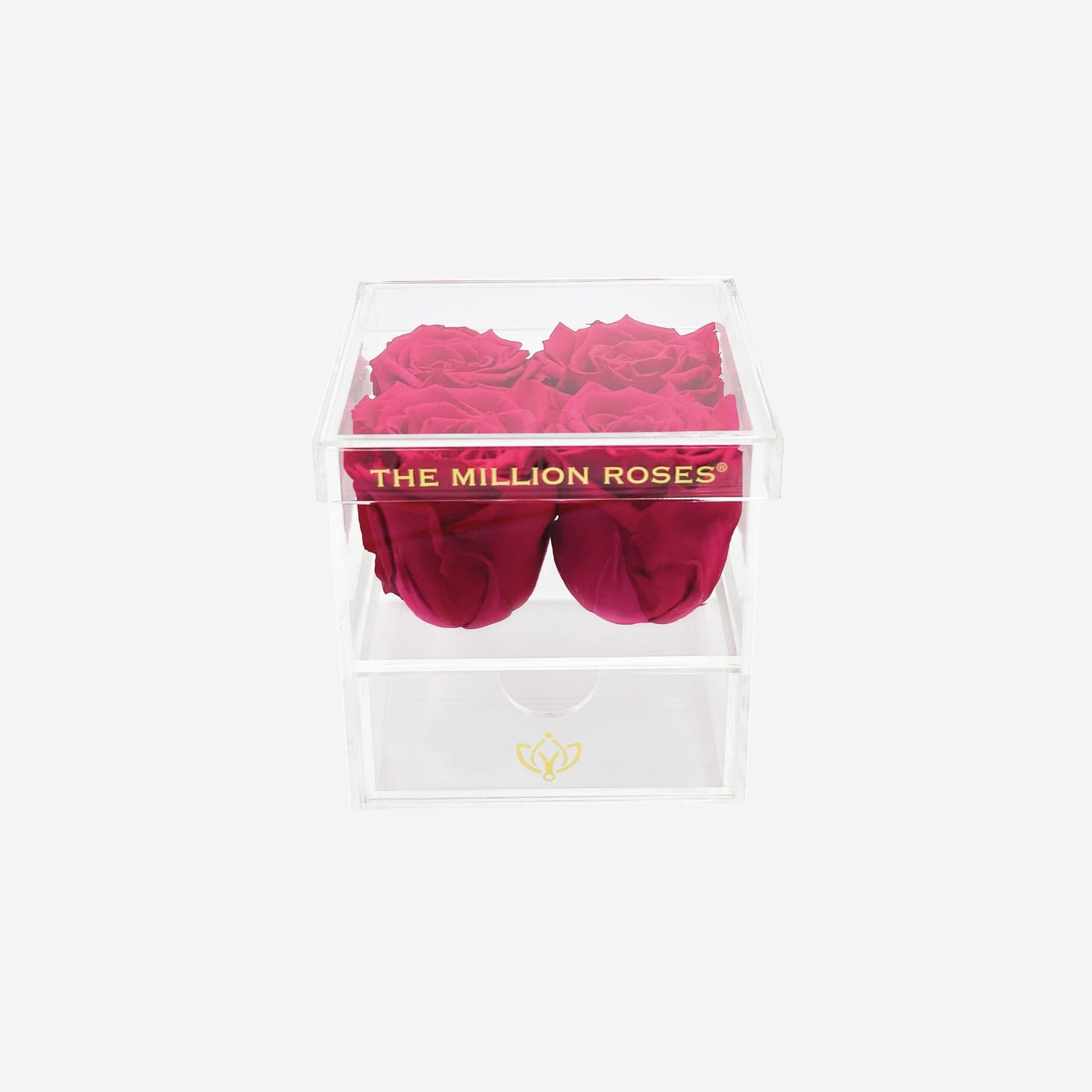 Acrylic 4 Drawer Box | Hot Pink Roses