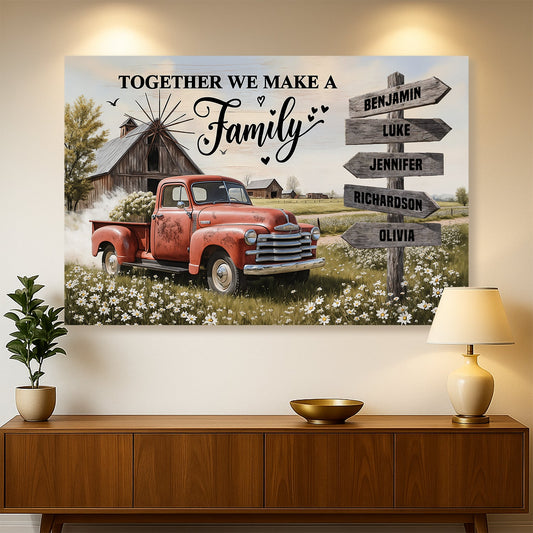 Personalized Family Farmhouse Old Truck Wall Art