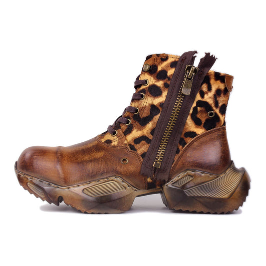 Botas de moto de cuero atléticas para hombre OS-5008-S-8-Leopardo