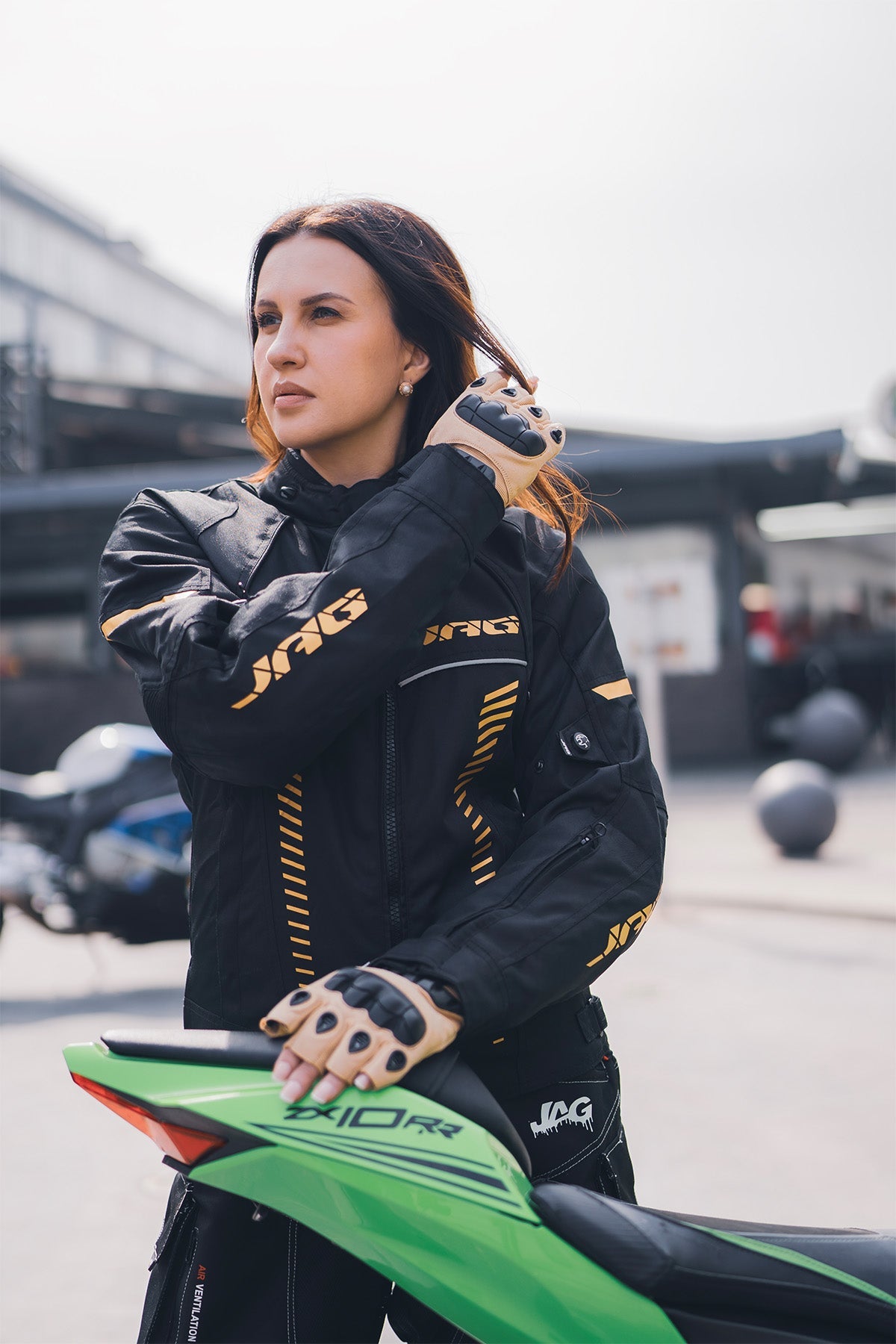 Chaqueta de moto de turismo para mujer Diana (negra)